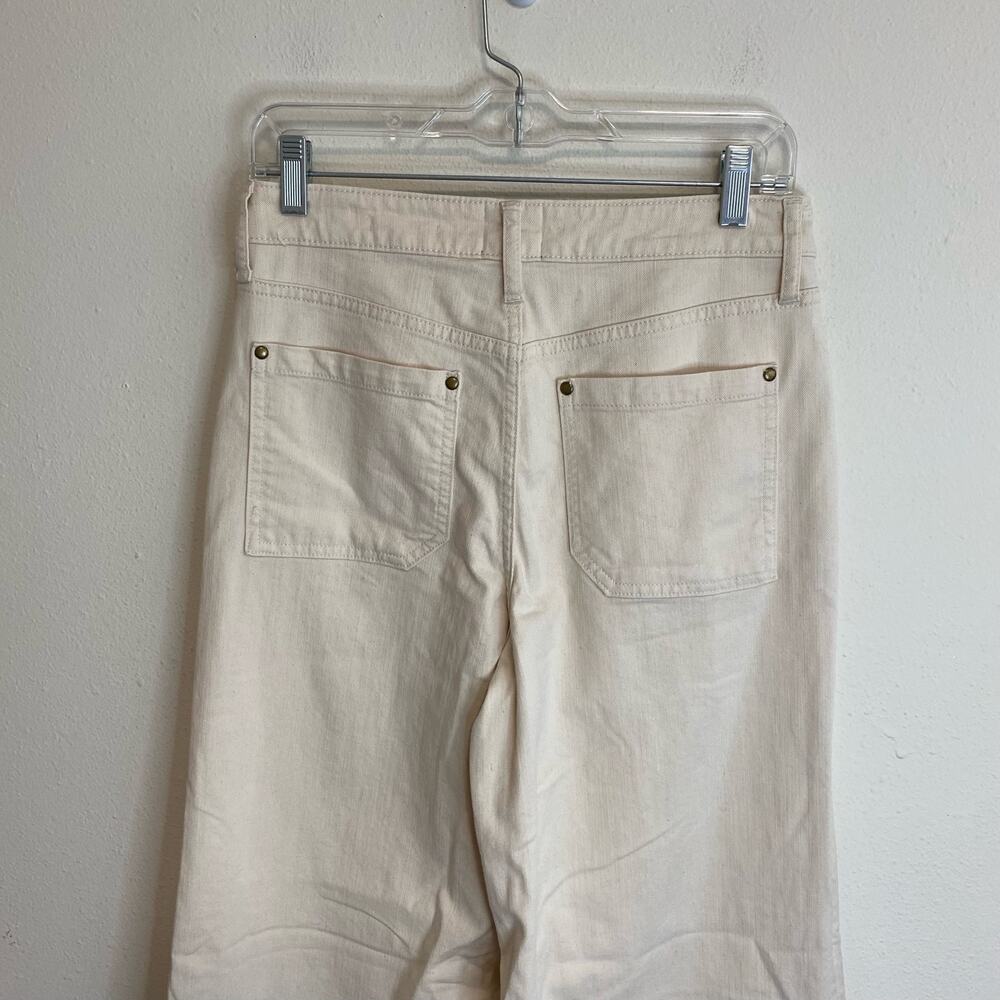 Maeve by Anthropologie Wide Leg Jeans Trouser Cream Women's Size 28 - Picture 5 of 7